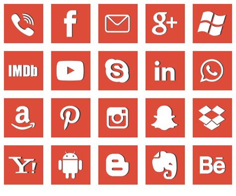 Free Red Social Media Icons Free Icon Packs Ui Download