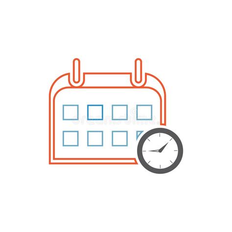 Calendar Time Icon Vector Deadline Illustration Event Reminder Symbol