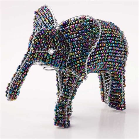 Gorgeous Handmade Bead And Wire Elephant Lovingafrica