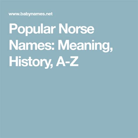 Popular Norse Names Meaning History A Z Norse Names Norse Meant