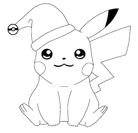 Pikachu Images Dibujos De Pikachu Con Gorro De Navidad Para Colorear