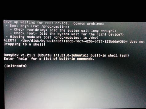 Boot Ubuntu Busybox Initramfs Error Ask Ubuntu