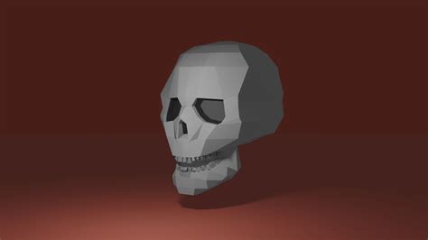 3d Model Low Poly Skull Vr Ar Low Poly Cgtrader