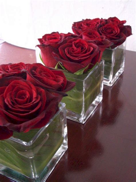 Small Red Rose Centerpiece Arrangement Valentines