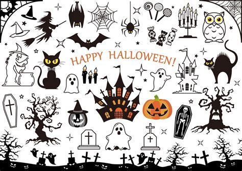 Happy Halloween Vector Design Element Set Isolated On A White
