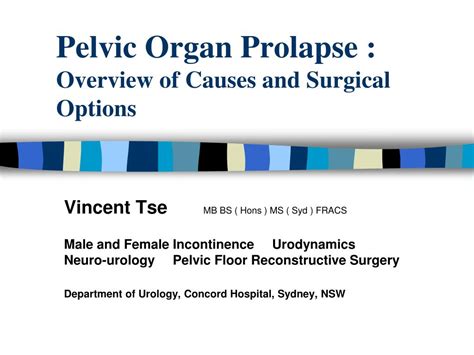 Ppt Pelvic Organ Prolapse Overview Of Causes And Surgical Options Powerpoint Presentation