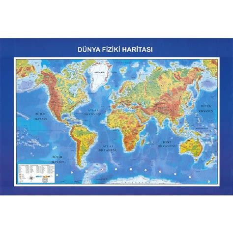 Dünya Fiziki Haritası 100x140 cm Fiyatı ve Özellikleri