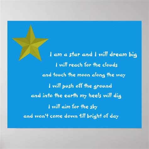 I Am A Star Childrens Poem Poster