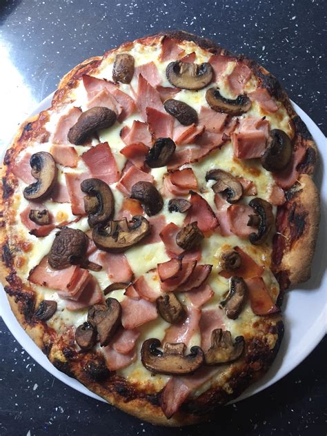 Homemade Ham And Mushroom Pizza R Food