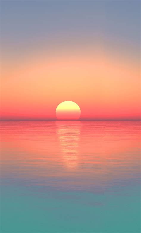 1280x2120 Calm Sunset Ocean Digital Art 5k Iphone 6 Hd 4k