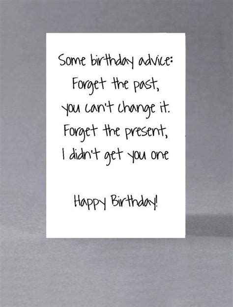 Funny Sarcastic Birthday Card Some Birthday Advice Forget Etsy