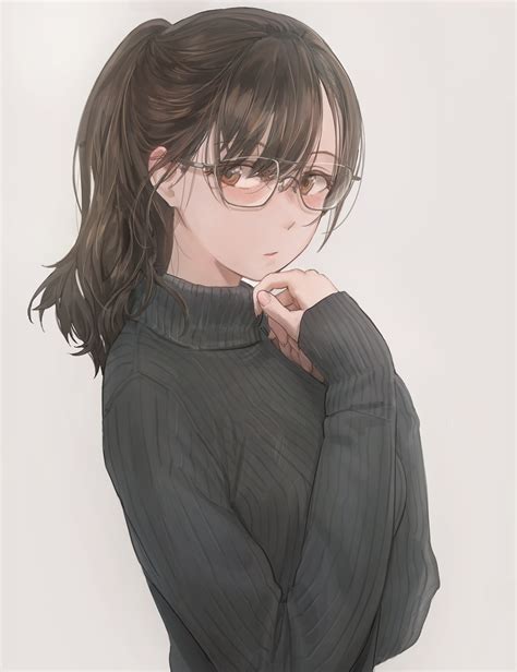 Anime Brown Hair Pfp With Glasses