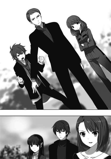 An Anime Scene With Two People In Black And White