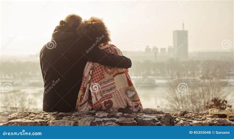 Romantic Embracing Loving Couple Falling In Love Stock Photo Image