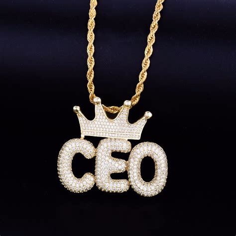 Custom Made Iced Out Bubble Ceo With Rope Chain Alphabetical