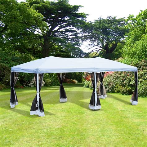 For the 10x20 canopy, it depends on the kind of printing that is selected. Outsunny 10' x 20' Pop-Up Canopy Tent with Mesh Walls - Beige