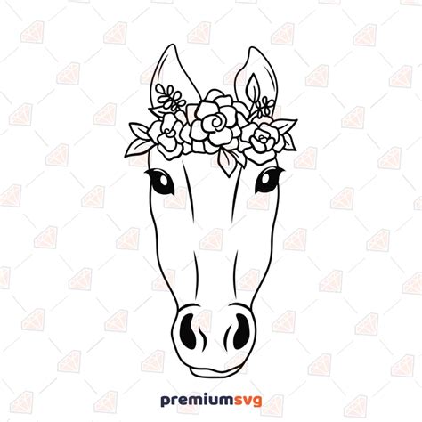 Floral Horse Face Svg Design Premiumsvg