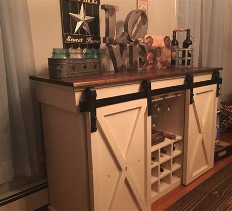 I'm currently booking into march & april! Sliding Barn Door Buffet Cabinet w/Wine Storage | Wine ...