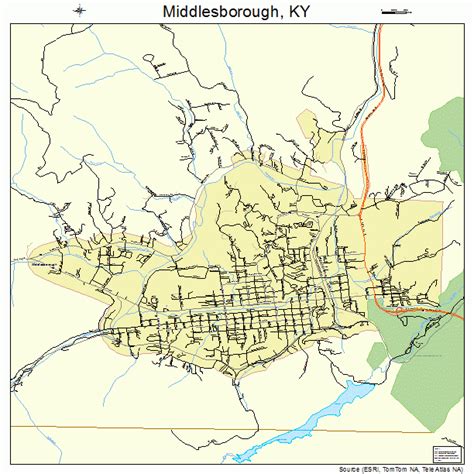 Middlesborough Kentucky Street Map 2151924