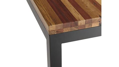 Reclaimed Wood Top Natural Dark Steel Base 48x28 Parsons High Dining