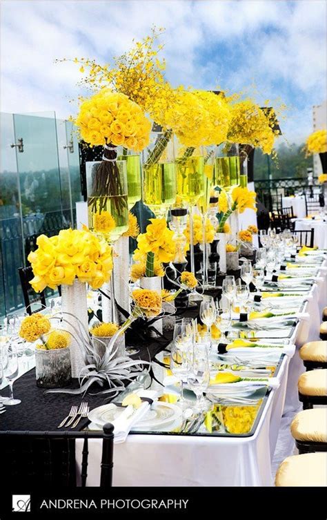 Wedding Tablescape Modern Gorgeous Yellow Centerpieces B Lovely Events