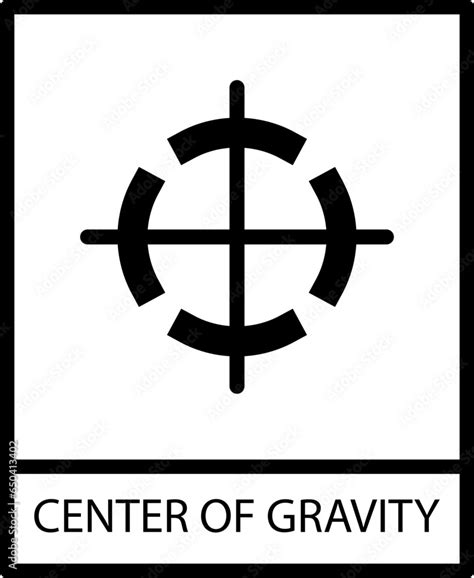 Center Of Gravity Icon With Black Frame Isolated On White Background