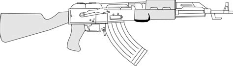 Download Ak47 Vector Pdf Ak 47 Gun Sketch Hd Transparent Png