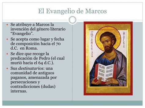 Historia Biblica Del Evangelio De Marcos
