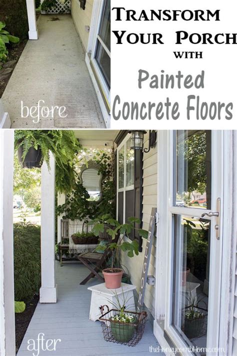 How To Paint A Porch Floor With Concrete Paint The Honeycomb Home