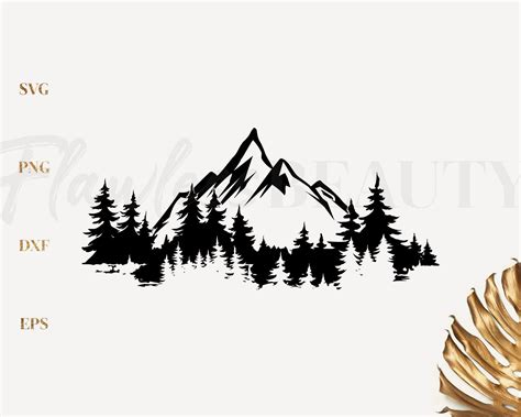 Mountain And Trees Svg Trees Svg Mountain Svg Forest Svg Etsy