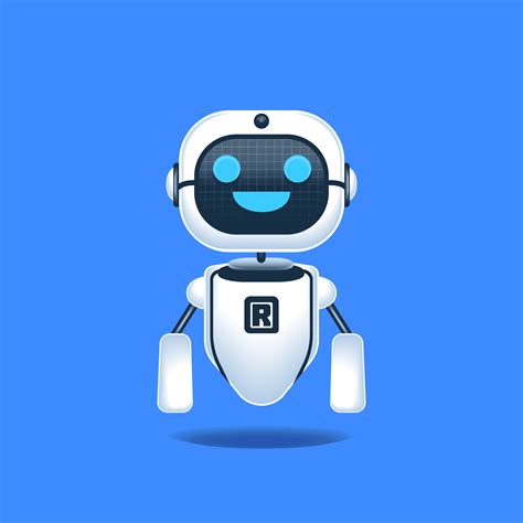 Robot Cheerful Isolated On Blue Background Concept Illustration 199370