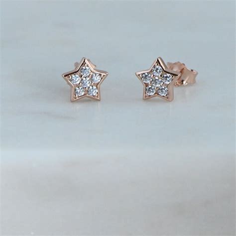 Star Earrings Diamond Stud Earrings Celestial Earrings Star Etsy