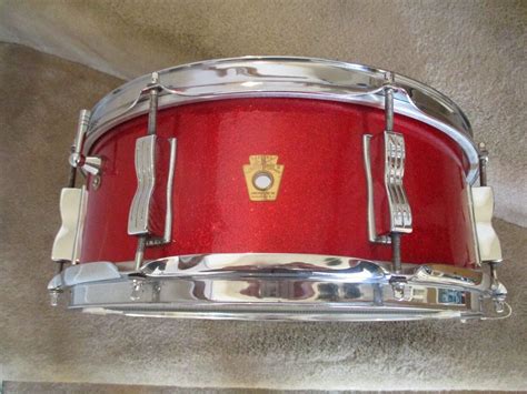 Vintage Ludwig Jazz Festival Snare Drum Red Sparkle August 1966