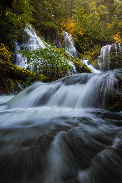 Panther Creek Falls From The Washington Side Of The Columbia River