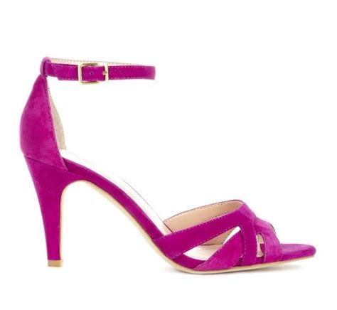 Fuchsia Pink Sandals Heels Shoes Cutout Sandal