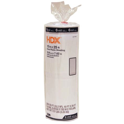Hdx 10 Ft X 25 Ft Clear 6 Mil Plastic Sheeting Rshd610 25c The Home