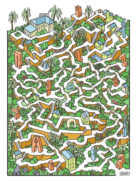 A Maze Game With Houses And Trees On The Top In Which There Is An Image Of