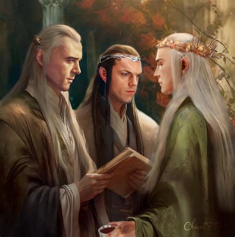 Three Elven Lords ~ Celeborn Elrond And Thranduil By Chicotfp R