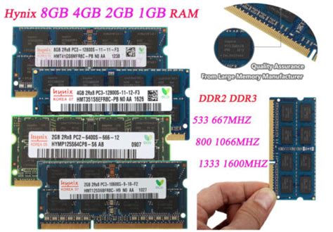 Lot Hynix 8gb 4gb 2gb Ddr2 Ddr3 667 800 1066 1600 Sodimm Laptop Memory Ram 6h Ebay