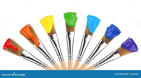 Colored Paint Brushes Stock Photo Image Of Design Rainbow 27927940