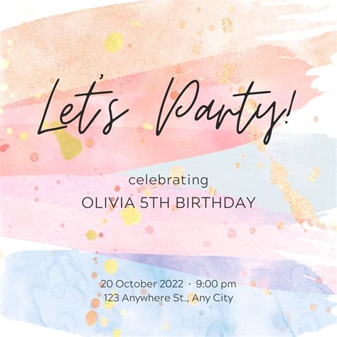 Birthday Invitation Template Editable Polito Weddings