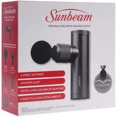 Sidedeal Sunbeam Mini Percussive Massage Tool With 4 Attachments