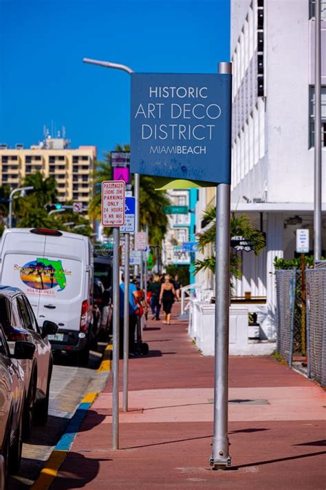 Historic Art Deco District In Miami Beach Miami Florida February 14 2022 Editorial Photo