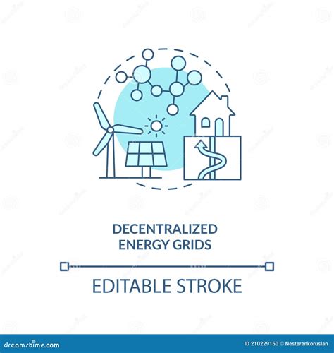 Decentralized Energy Grids Concept Icon Stock Vector Illustration Of