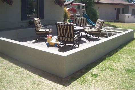 Front Yard Patio With Low Stucco Wall Yelp