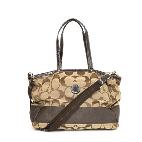 Bolsa Coach Monograma Marrom Brechó De Luxo Prettynew