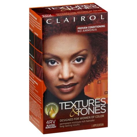 Buy Clairol Textures And Tones Permanent Hair Color 4rv Blazing Burgundy Hair Dye 1 Application