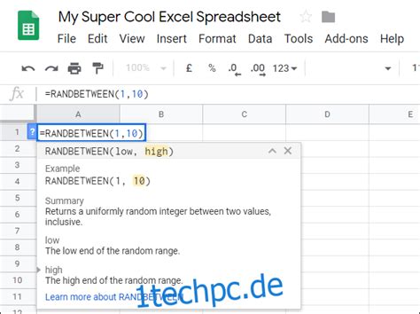 So Generieren Sie Zufallszahlen In Google Sheets Techpc De