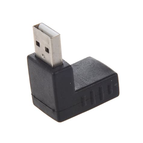 Black Right Angle Usb 20 Type A Male To Female Adapter Connector