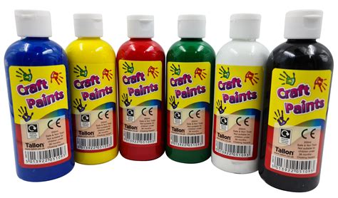 6 Pack 200ml Craft Paints Evelay